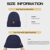 Unisex navy blue warm knitted winter hat, fleece lining, soft and warm, ski hat, narrow brim, suitable for cold weather. In Australia - Darrahopens