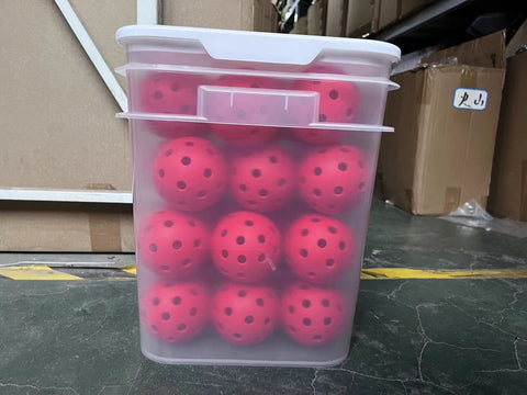 40-Hole Pickleball Ball Buckets - Red 40-Hole Bucket 36-Pack