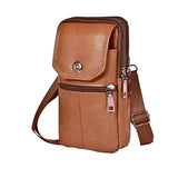 Brown genuine Leather Men’s Crossbody Waist Bag, Multifunctional Belt Pouch, Portable Outdoor Phone & ID Card Holder, Casual Fanny Pack for Daily‑use In Australia - Darrahopens