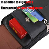 Black genuine Leather Men’s Crossbody Waist Bag, Multifunctional Belt Pouch, Portable Outdoor Phone & ID Card Holder, Casual Fanny Pack for Daily‑use In Australia - Darrahopens