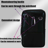 Black genuine Leather Men’s Crossbody Waist Bag, Multifunctional Belt Pouch, Portable Outdoor Phone & ID Card Holder, Casual Fanny Pack for Daily‑use In Australia - Darrahopens