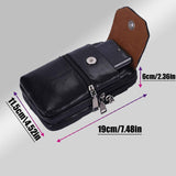 Black genuine Leather Men’s Crossbody Waist Bag, Multifunctional Belt Pouch, Portable Outdoor Phone & ID Card Holder, Casual Fanny Pack for Daily‑use In Australia - Darrahopens