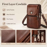 Coffee genuine Leather Men’s Crossbody Waist Bag, Multifunctional Belt Pouch, Portable Outdoor Phone & ID Card Holder, Casual Fanny Pack for Daily‑use In Australia - Darrahopens