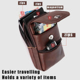 Coffee genuine Leather Men’s Crossbody Waist Bag, Multifunctional Belt Pouch, Portable Outdoor Phone & ID Card Holder, Casual Fanny Pack for Daily‑use In Australia - Darrahopens