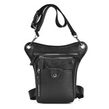 Black men's Genuine Leather Outdoor Sporting Hiking Waist Hip Pack Messenger Shoulder Drop Leg Thigh Bag Pouches In Australia - Darrahopens