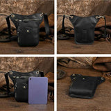 Brown men's Genuine Leather Outdoor Sporting Hiking Waist Hip Pack Messenger Shoulder Drop Leg Thigh Bag Pouches In Australia - Darrahopens