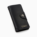 Light brown wallet for Men, High-End Stylish Long Leather Billfold with Magnetic Closure and Multiple Credit Card Slots, Ultra Thin Three-in-One Business Organizer