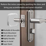 Door Stopper Wall Protector, 6 Pcs Transparent Door Knob Wall Protector Thicken Square Walls Shield Bumper Guard from Doors Knobs, Sturdy Self Adhesive, Reusable Washable for Office Home