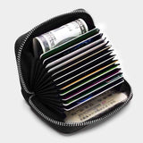Men Women PU Leather RFID Blocking Card Wallet, Ultra Slim Portable Anti Demagnetisation Credit Card Holder, Mini Lightweight Card Case for Bank Cards ID Daily Carry In Australia - Darrahopens