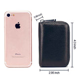 Men Women PU Leather RFID Blocking Card Wallet, Ultra Slim Portable Anti Demagnetisation Credit Card Holder, Mini Lightweight Card Case for Bank Cards ID Daily Carry