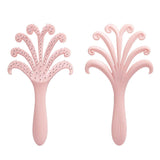 New light blue  Octopus Scalp Massage Comb, Gentle Fluffy Wide Tooth Hair Brush, Portable Wet Dry Use Detangling Hair Comb