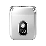 Silve portable Mini Electric Shaver, Double Sided Design, Washable, LED Battery Display In Australia - Darrahopens