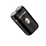 Black portable Mini Electric Shaver, Double Sided Design, Washable, LED Battery Display