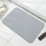 Light gray premium pure cotton bathroom mat, ultra-soft, absorbent, quick-drying bathroom rug, non-slip, washable bathroom mat(60cm*40cm)