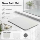 Light gray premium pure cotton bathroom mat, ultra-soft, absorbent, quick-drying bathroom rug, non-slip, washable bathroom mat(60cm*40cm)