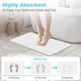 High-quality white pure cotton bathroom mat, ultra-soft, absorbent, quick-drying bathroom rug, non-slip, washable bathroom mat(60cm*40cm)
