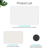 High-quality white pure cotton bathroom mat, ultra-soft, absorbent, quick-drying bathroom rug, non-slip, washable bathroom mat(60cm*40cm)