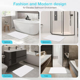 High-quality white pure cotton bathroom mat, ultra-soft, absorbent, quick-drying bathroom rug, non-slip, washable bathroom mat(60cm*40cm)