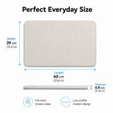 Light gray premium pure cotton bathroom mat, ultra-soft, absorbent, quick-drying bathroom rug, non-slip, washable bathroom mat(40cm*30cm)