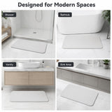 Light gray premium pure cotton bathroom mat, ultra-soft, absorbent, quick-drying bathroom rug, non-slip, washable bathroom mat(40cm*30cm)