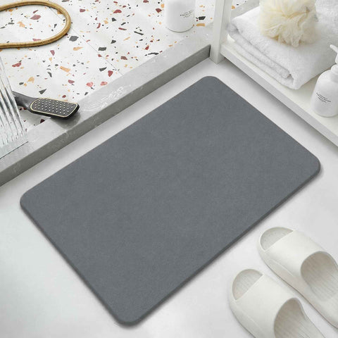 Dark gray premium pure cotton bathroom mat, ultra-soft, absorbent, quick-drying bathroom rug, non-slip, washable bathroom mat(40cm*30cm) In Australia - Darrahopens