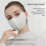 Gray thick plush warm mask with breathable holes, women's windproof and cold proof skiing mask, warm winter outdoor snow sports mask In Australia - Darrahopens