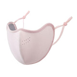 Pink thick plush warm mask with breathable holes, women's windproof and cold proof skiing mask, warm winter outdoor snow sports mask