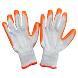 Orange 7-needle bleached yarn flat coated gloves, dipped in latex, abrasion-resistant, work protection, oil-resistant In Australia - Darrahopens