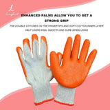 Orange 7-needle bleached yarn flat coated gloves, dipped in latex, abrasion-resistant, work protection, oil-resistant In Australia - Darrahopens