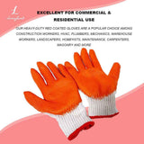Orange 7-needle bleached yarn flat coated gloves, dipped in latex, abrasion-resistant, work protection, oil-resistant In Australia - Darrahopens