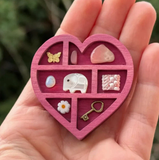 2.6 Inch Mini Pink Heart Shape Rock Specimen Storage Box Crystal Mineral Display Case Gemstone Rock Organizer Holder In Australia - Darrahopens