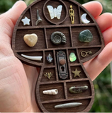 3.1 Inch Mini brown Mushroom Shape Rock Specimen Storage Box Crystal Mineral Display Case Gemstone Rock Organizer Holder