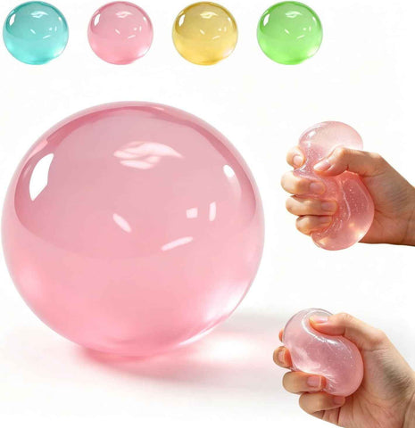 Clear Pink Coconut Oil Stress Ball, Slow Rising Non-Sticky Squishy Squeeze Ball, Soft Sensory Fidget Toy for Stress Relief, Relaxation and Focus In Australia - Darrahopens