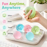 Clear Blue Coconut Oil Stress Ball, Slow Rising Non-Sticky Squishy Squeeze Ball, Soft Sensory Fidget Toy for Stress Relief, Relaxation and Focus