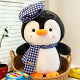 23cm Blue Grid Cute Penguin Plush Toy with Hat, Plush Animal Doll, Cute Penguin Toy, Christmas Gift, Birthday Gift, Home Decoration In Australia - Darrahopens