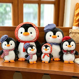 30cm red checkered cute penguin plush toy with hat, plush animal doll, cute penguin toy, Christmas gift, birthday gift, home decoration In Australia - Darrahopens