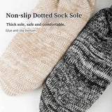 Mixed black extra-thick knitted slippers and socks for winter, fluffy cashmere warm floor socks, non-slip, comfortable and warm indoor socks, unisex.