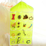 Green wardrobe hanging storage bag, portable 16-pocket hanging organizer bag, can store socks, bras and underwear, wardrobe organizer bag, back door storage bag. In Australia - Darrahopens