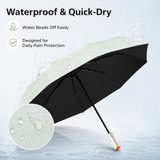 Navy blue automatic travel umbrella with 60 ribs, large double-layered windproof and rainproof umbrella, portable folding sun umbrella, outdoor rain and sun protection. In Australia - Darrahopens