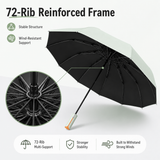 Black automatic travel umbrella with 72 ribs, large double-layered wind and rainproof umbrella, portable folding sun umbrella, outdoor rain and sun protection. In Australia - Darrahopens