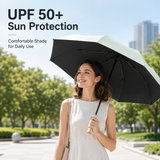 White automatic travel umbrella with 60 ribs, large double-layered wind and rainproof umbrella, portable folding sun umbrella, outdoor rain and sun protection.