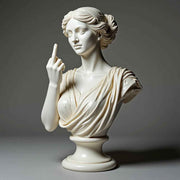Rebellious Venus Statue Modern Resin Sculpture of Aphrodite Giving the Middle Finger Edgy Home Decor, Bold Art Piece for Living Room, Office, or Bar Unique Gift for Art Lovers(Model F)