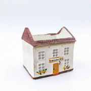 Mini House Square Cottage Planter - Vintage Resin Succulent Pot with Red Roof, Cute Cottage Garden Ornament for Desk, Patio, and Indoor Plant Display