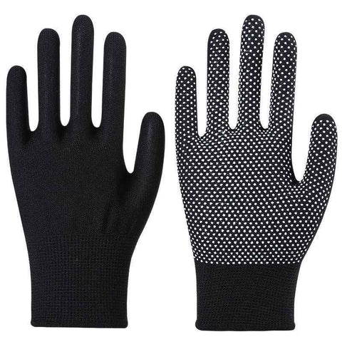 10-Pairs Nylon Work Gloves-Black Full Finger