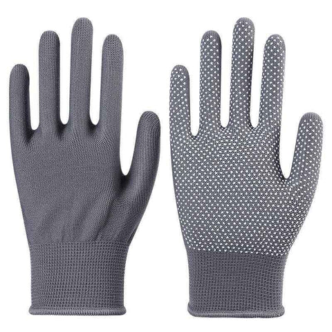 10-Pairs Nylon Work Gloves-Gray Full Finger