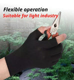 10-Pairs Nylon Work Gloves-Gray Half Finger