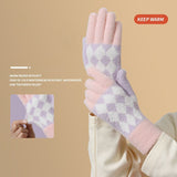 2-Pack Women Touchscreen Knitted Gloves-NT30107 Purple-Yam-Purple