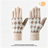 2-Pack Women Warm Touchscreen Knitted Gloves-NT30107 Beige