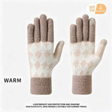 2-Pack Women Warm Touchscreen Knitted Gloves-NT30107 Khaki