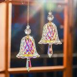 2Pcs Colorful Crystal Glass Wind Chime Hanging Decor
